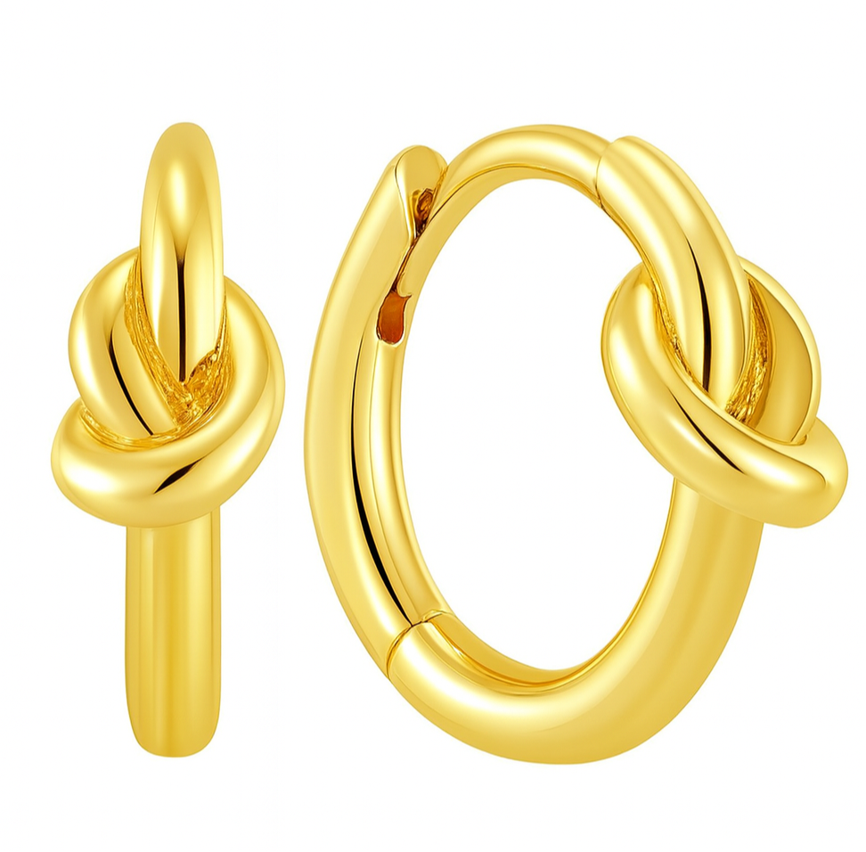 The Gold Elegant Knotted Hoop Earrings