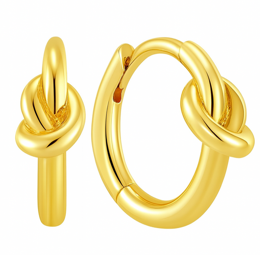 The Gold Elegant Knotted Hoop Earrings