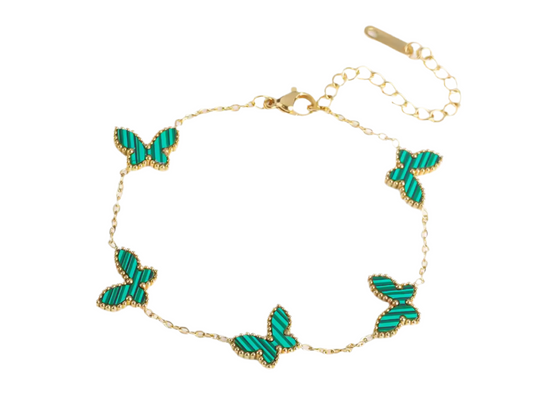 The Golden Emerald Green Magical Butterfly Bracelet
