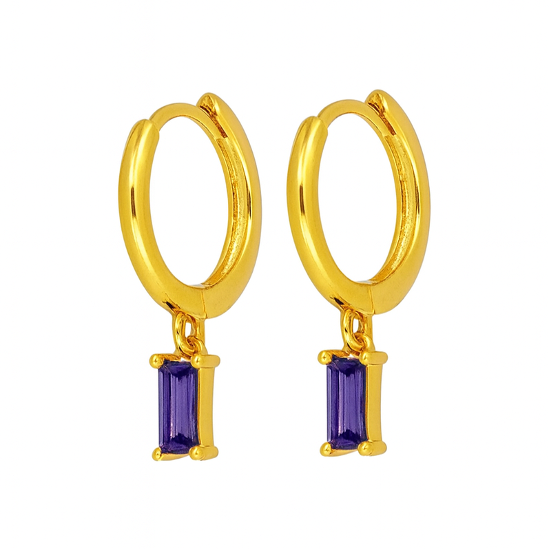 The Gold Royal Purple Rapunzel Gem Huggies