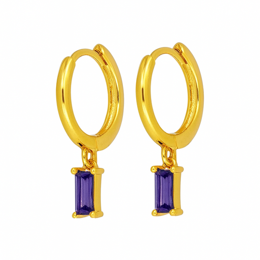 The Gold Royal Purple Rapunzel Gem Huggies