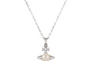 The Silver Dainty Auriella Soleil Pearl Planet Saturn Necklace
