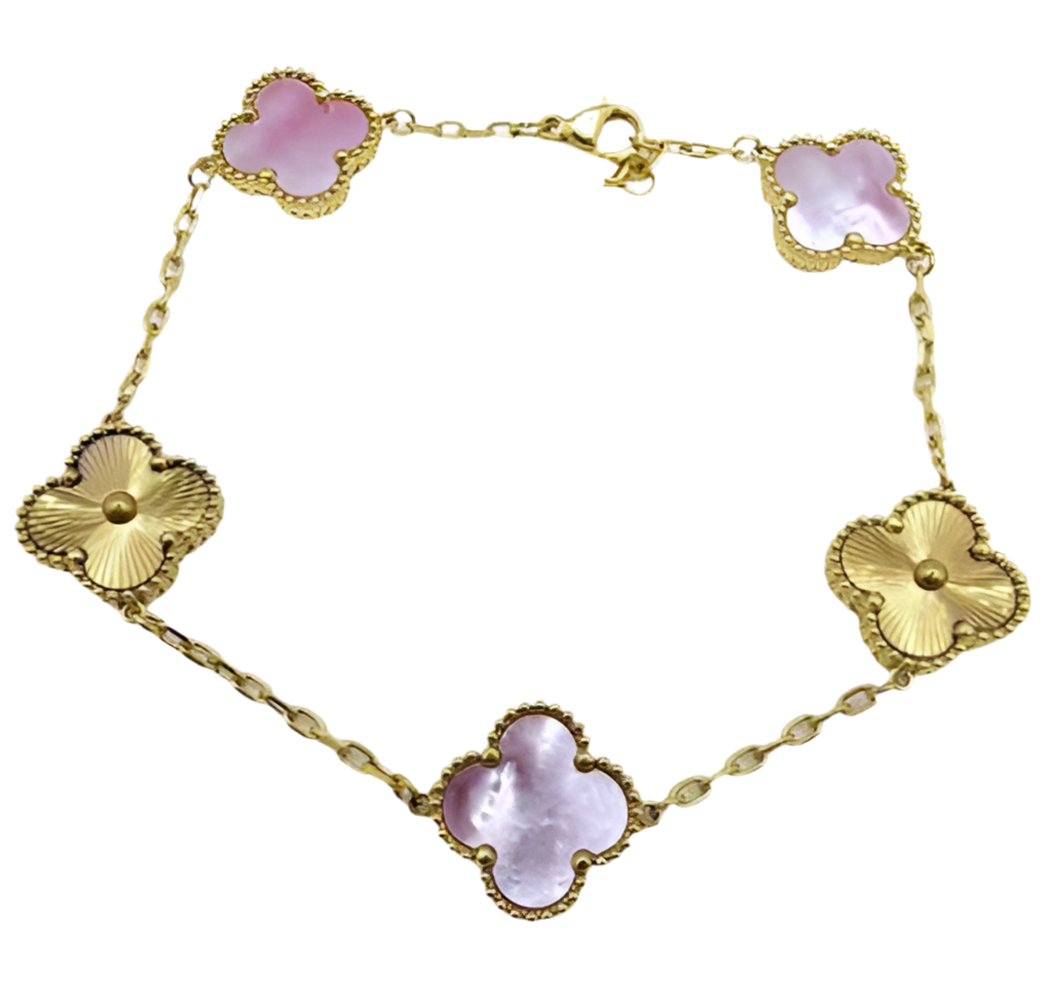The Gold Rose Pink Alternate Éclat Arabia Flower Bracelet