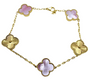 The Gold Rose Pink Alternate Éclat Arabia Clover Flower Bracelet