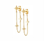 The Gold Falling Stars Drop Stud Earrings