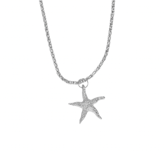 The Silver Beachy Starfish Necklace