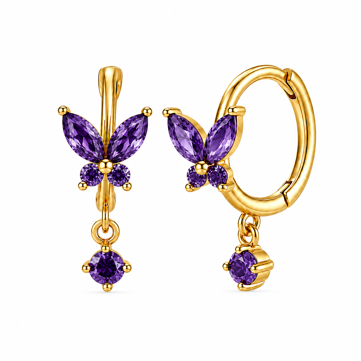 The Gold Butterfly Crystal Huggies