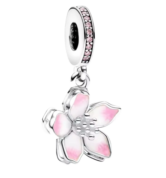 The Elegant Rosy Pink Flower Charm