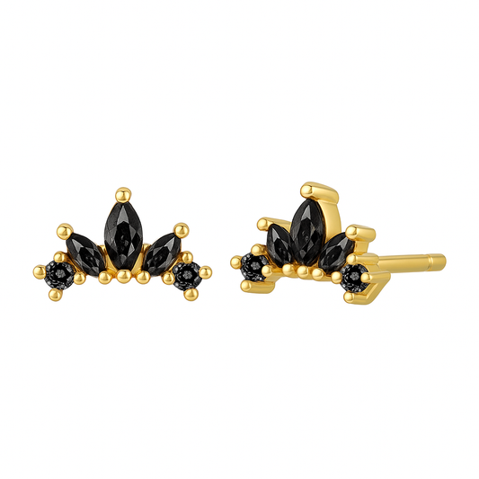 The Gold Seraphina Crown Stud Earrings