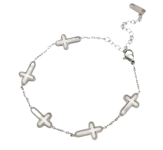 The Silver Grace Cross Bracelet