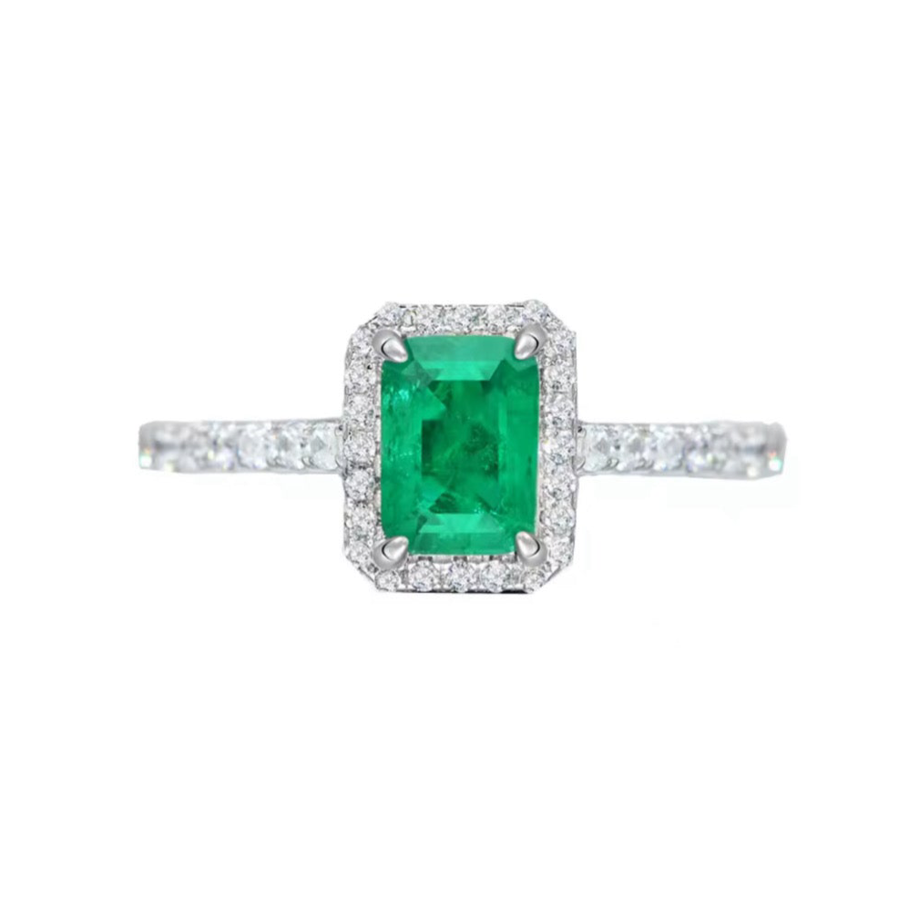 The Silver Emerald Green Elisè Gemstone Ring