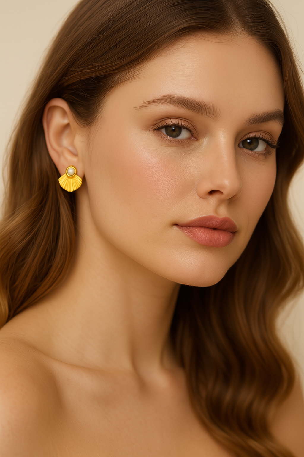 The Gold Encapsulated Ancient Pearl Earrings