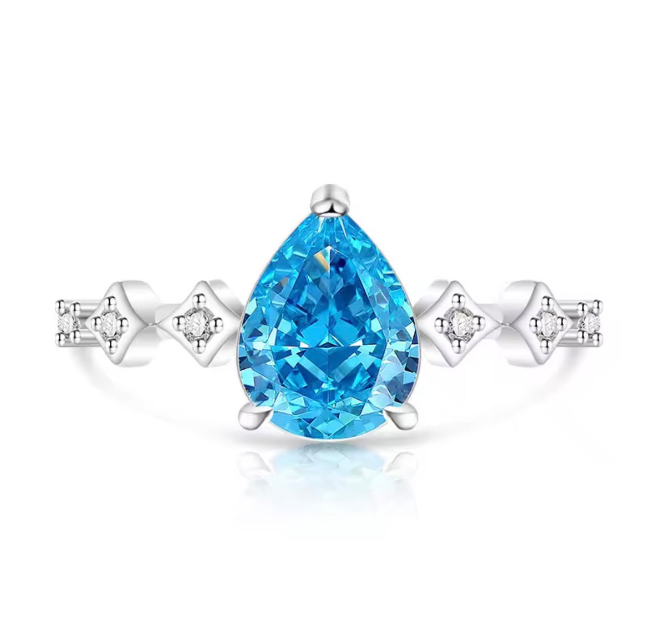 The Silver Dahlià Droplet Adjustable Ring