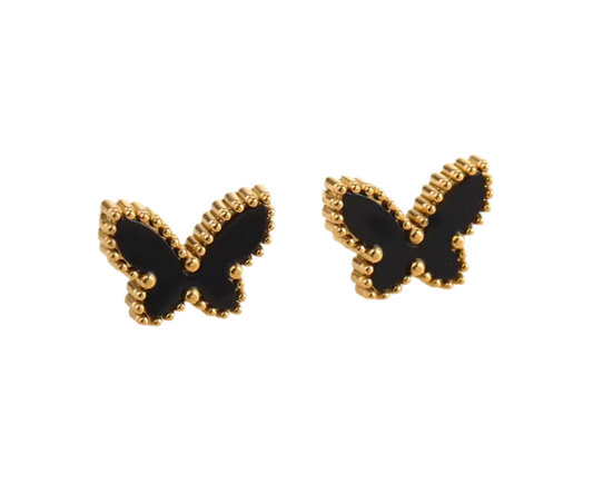 The Golden Black Magic Butterfly Earrings