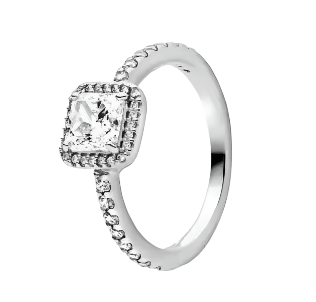 The Silver Sparkling Square Ring