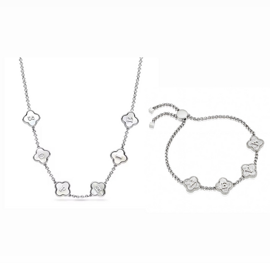 The Silver Personalised Name Clover Set - Recommended