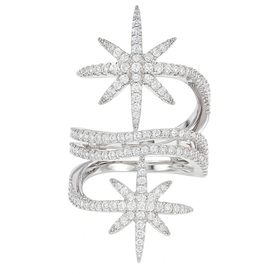 The Silver Sparkling Bellé Snowflake Ring
