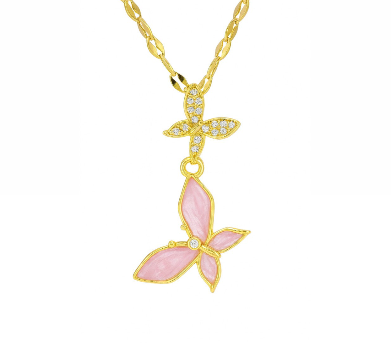 The Gold Limited Edition Blush Dream Butterfly Necklace