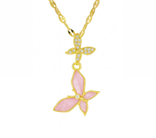 The Gold Limited Edition Blush Dream Butterfly Necklace