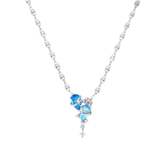 The Ocean Blue Starfallen Teardrop Necklace