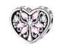 The Silver Rosé Blooming Tree Heart Charm