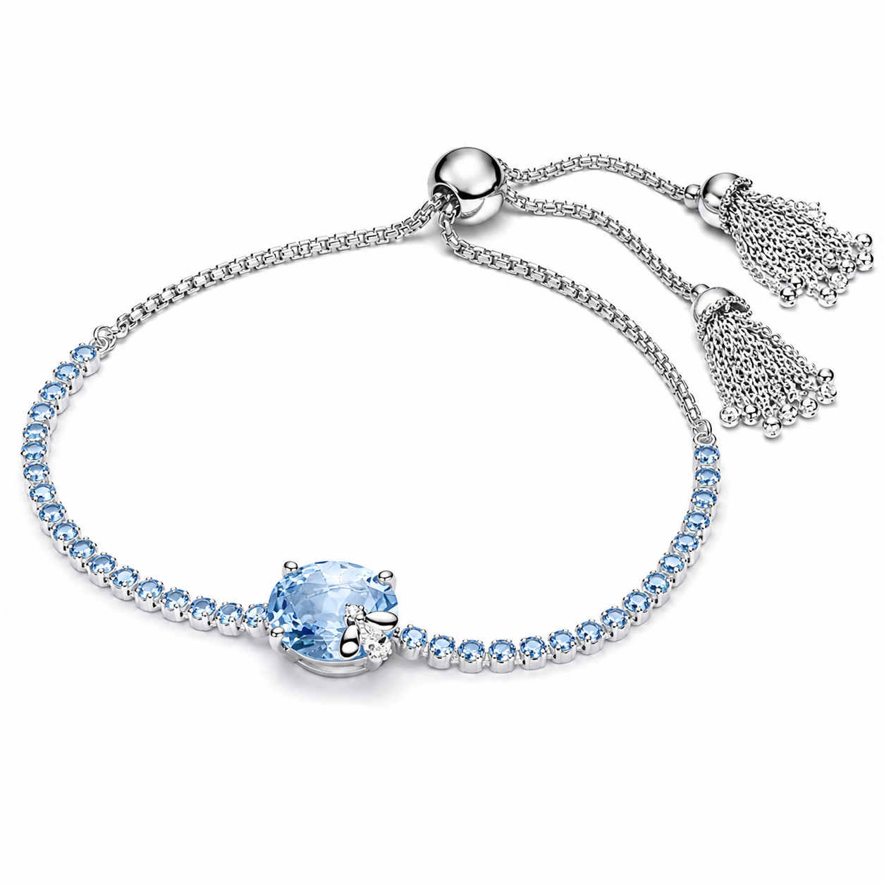 The Silver Limited Edition Ocean Blue Queen Bee Adjustable Tennis Bracelet