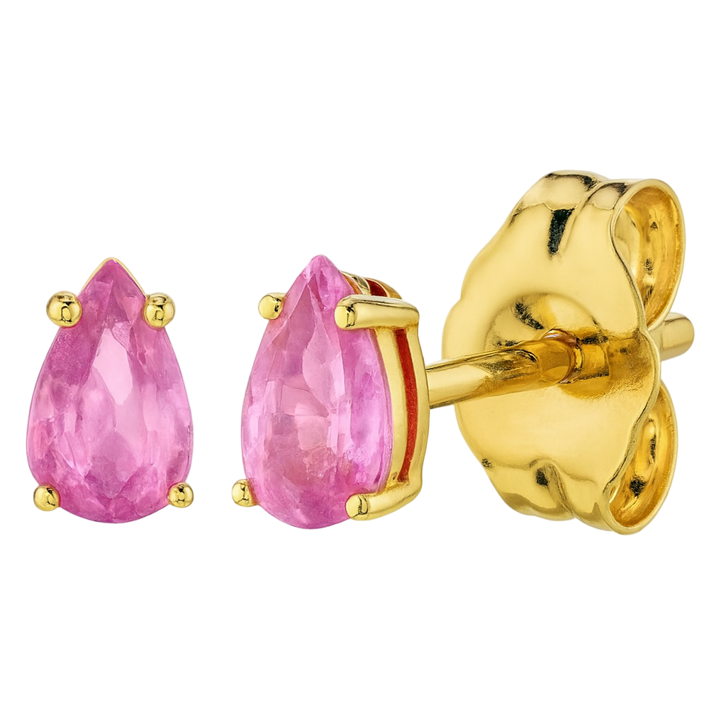 The Gold Rose Pink Teardrop Studs
