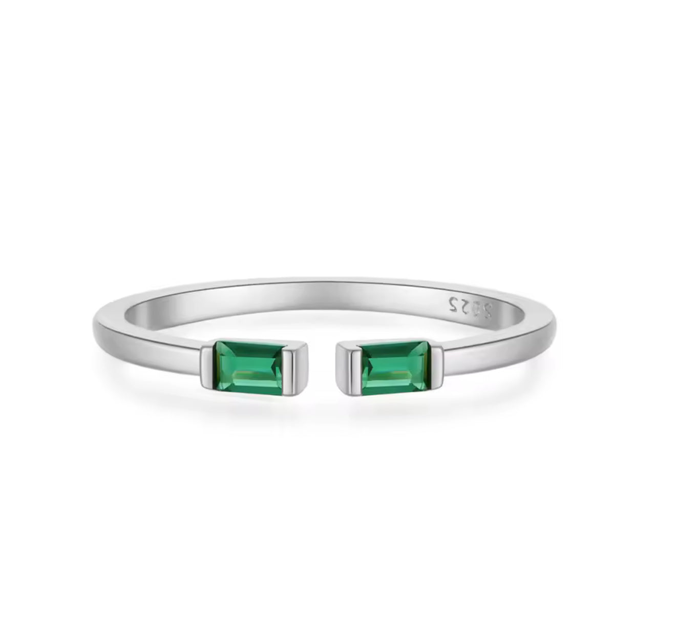 The Silver Luxury Emerald Green Verdant Ring