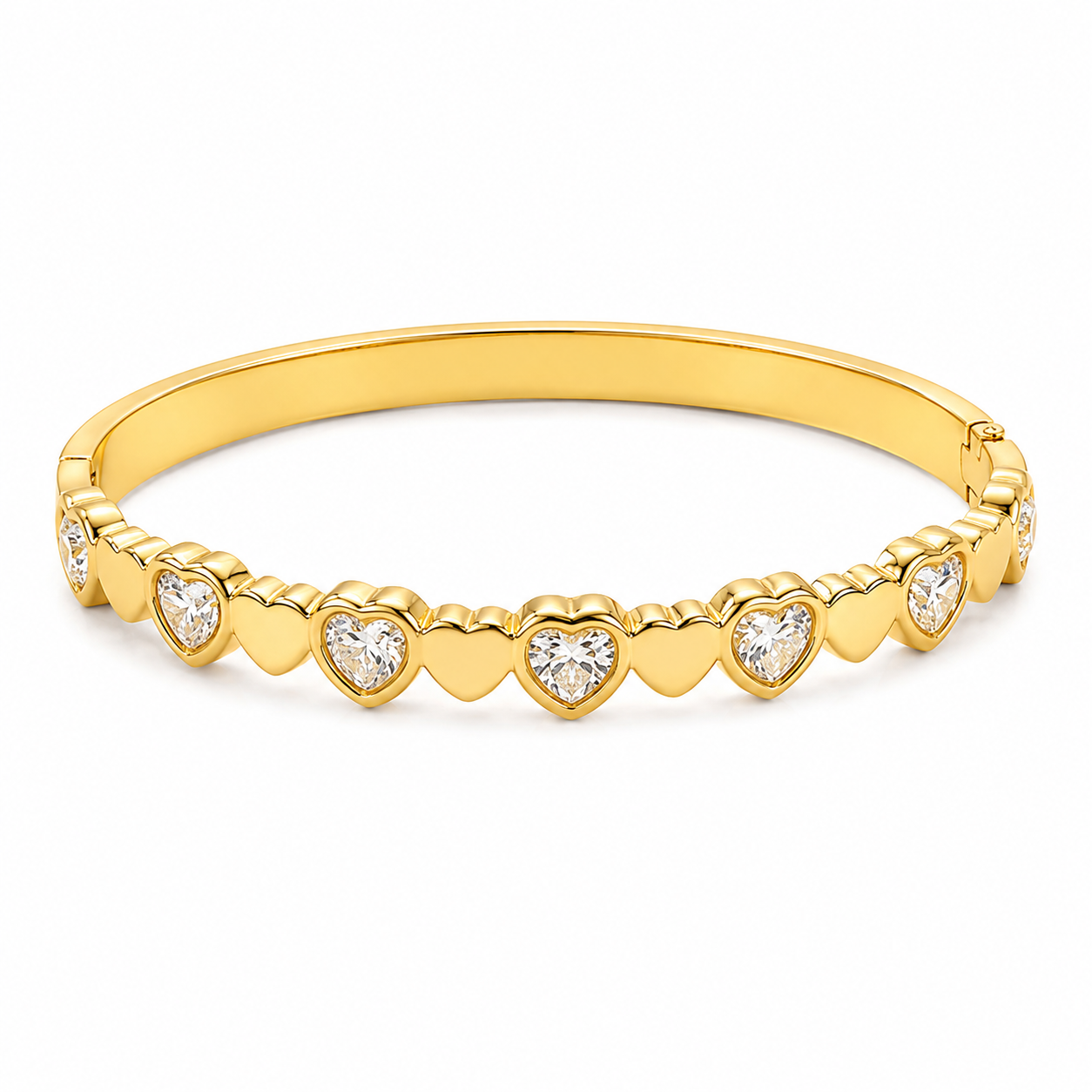 The Gold Juliet Love Story Heart Bangle