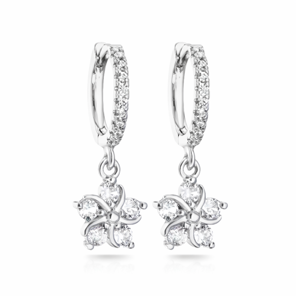 The Silver Sparkling Hibiscus Flower Twist Huggies