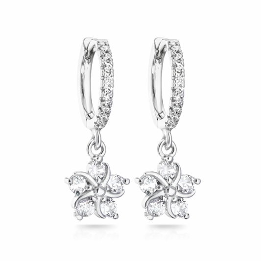 The Silver Sparkling Hibiscus Flower Twist Huggies