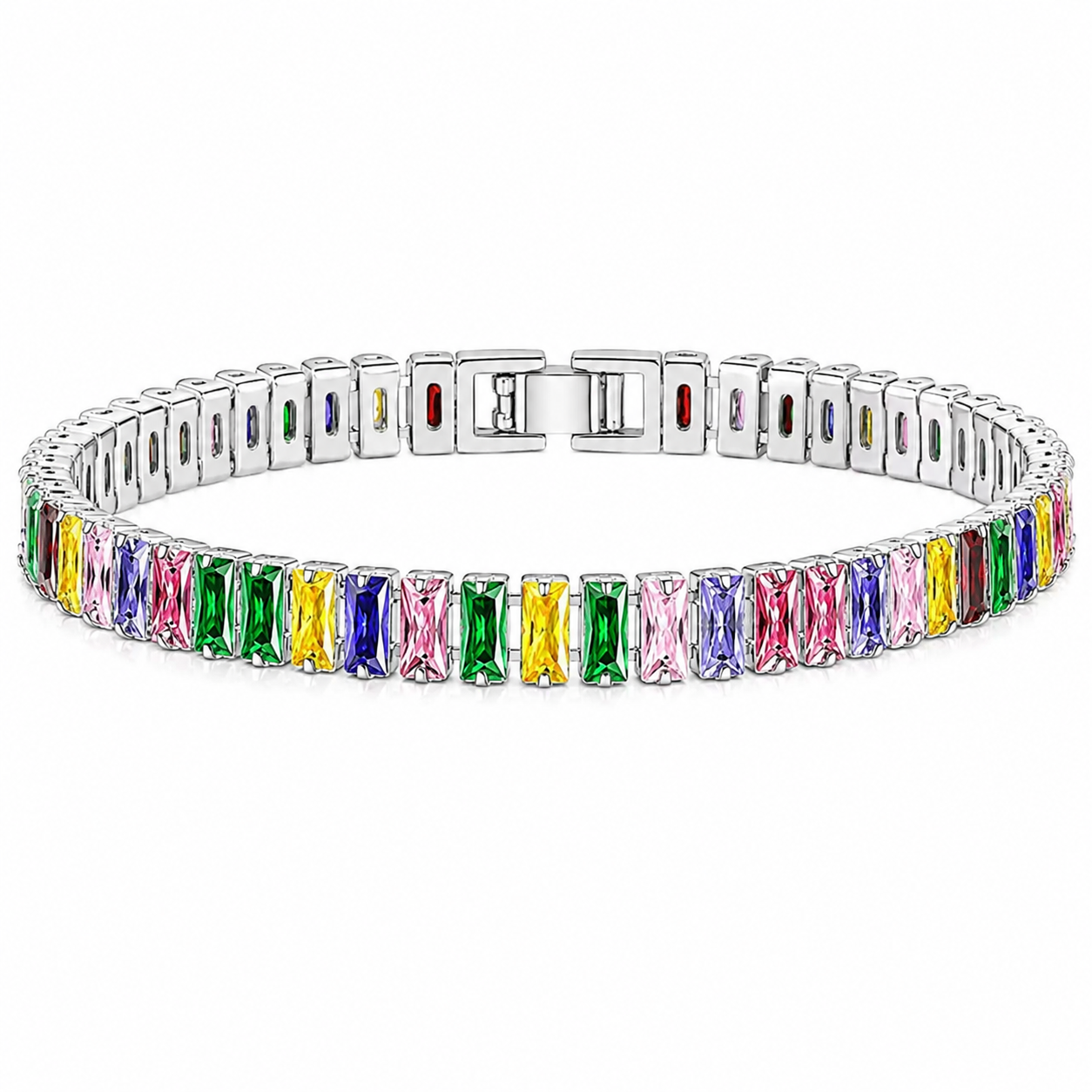 The Silver Rainbow Crush Tennis Bracelet