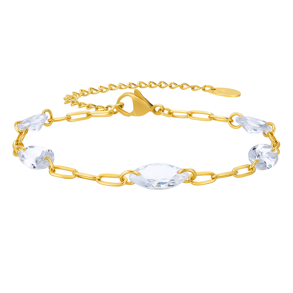 The Gold Crystal Frost Chain Bracelet