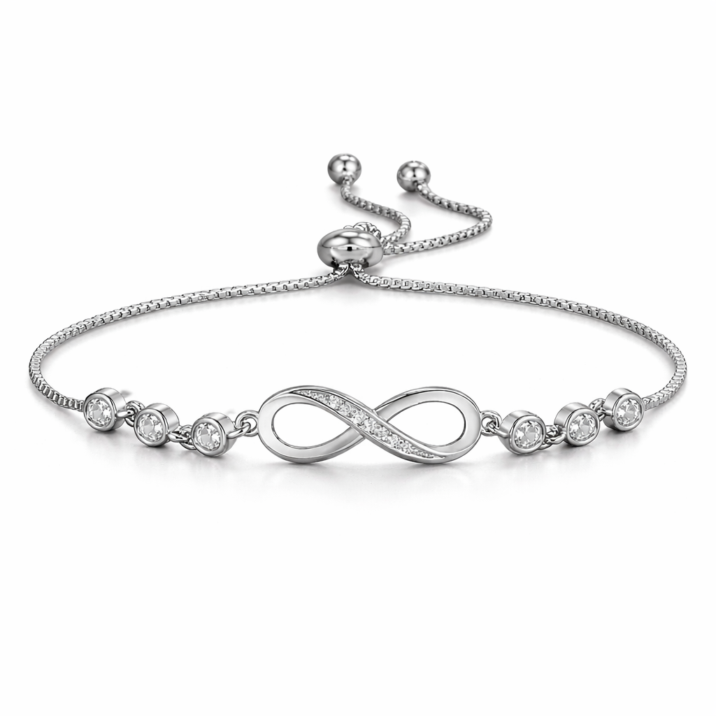 The Silver Sparkling Always You Infinity Adjustable Bracelet