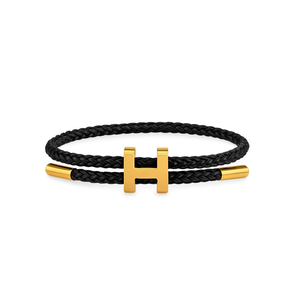 The Golden Deluxe Noir Black Wrapped H Bracelet