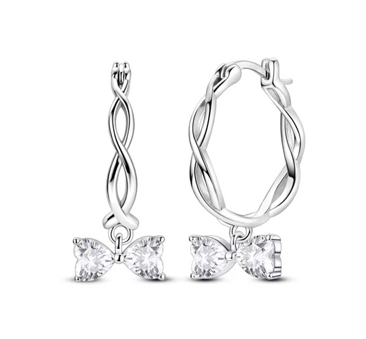 The Silver Sparkling Twilight Ribbon Hoops