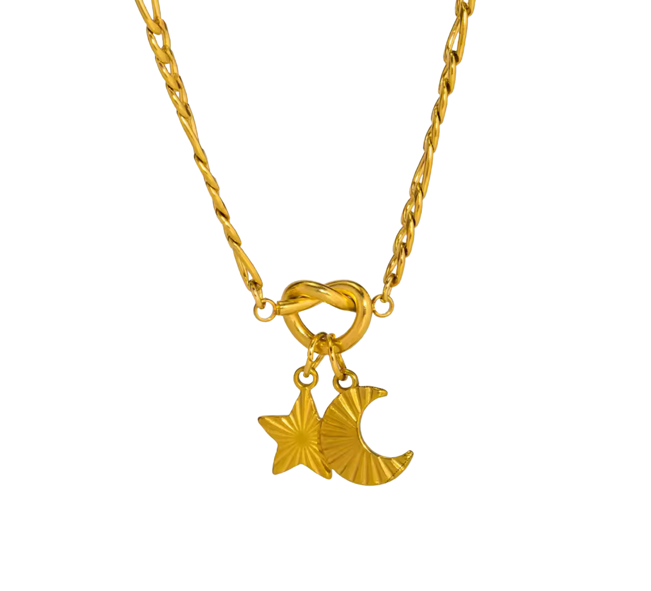 The Gold Star & Moon Chain Necklace