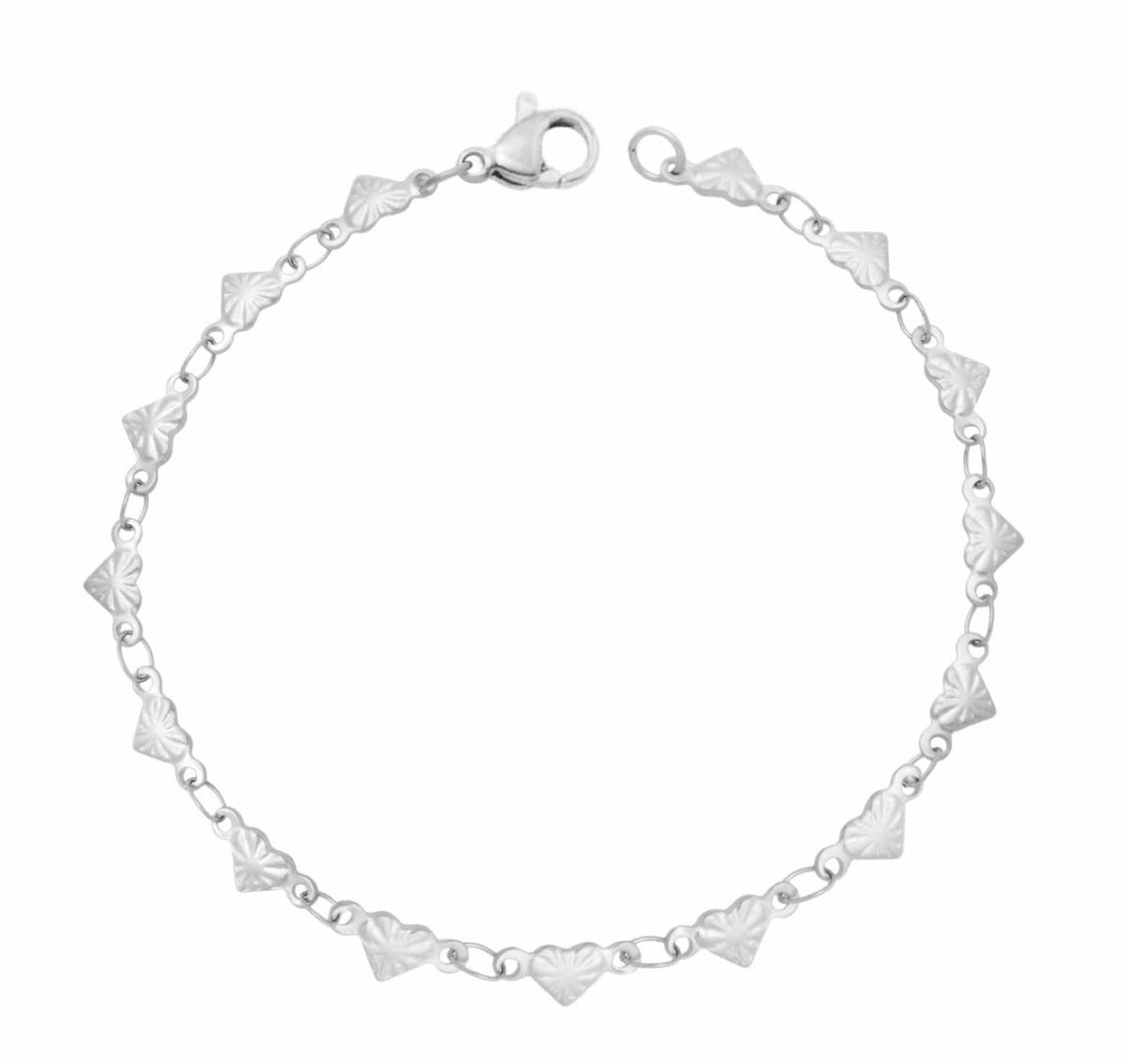 The Silver Dainty Isla Heart Strings Chain Necklace