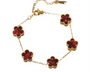The Gold Ruby Red Amara Flower Bracelet