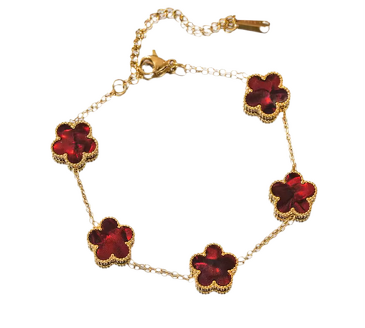 The Lava Red Amara Clover Bracelet