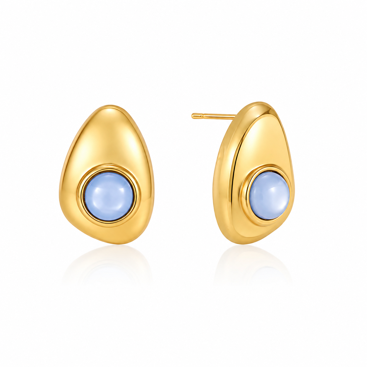 The Gold Bleu Lapis Pearl Stud Earrings