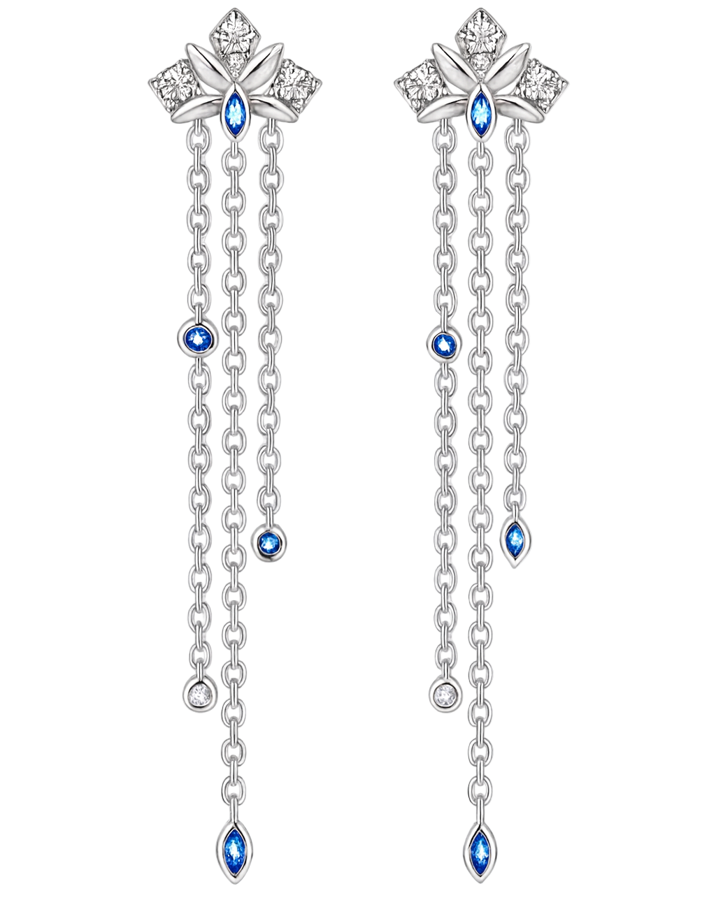The Silver Winterfall Cascade Earrings