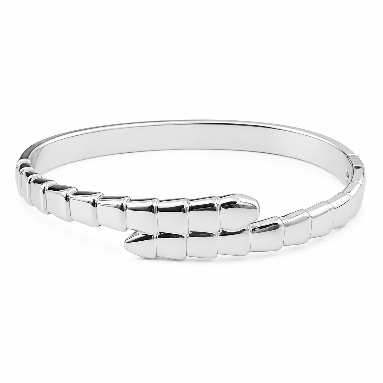 The Silver Catalina Crocodilé Wrap Bangle