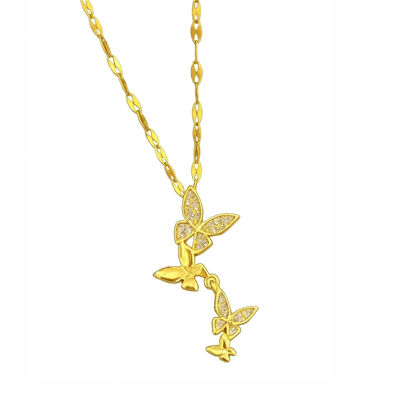 The Gold Family Of Butterflies Necklace
