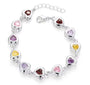 The Silver Multicolour Amour Heart Bracelet