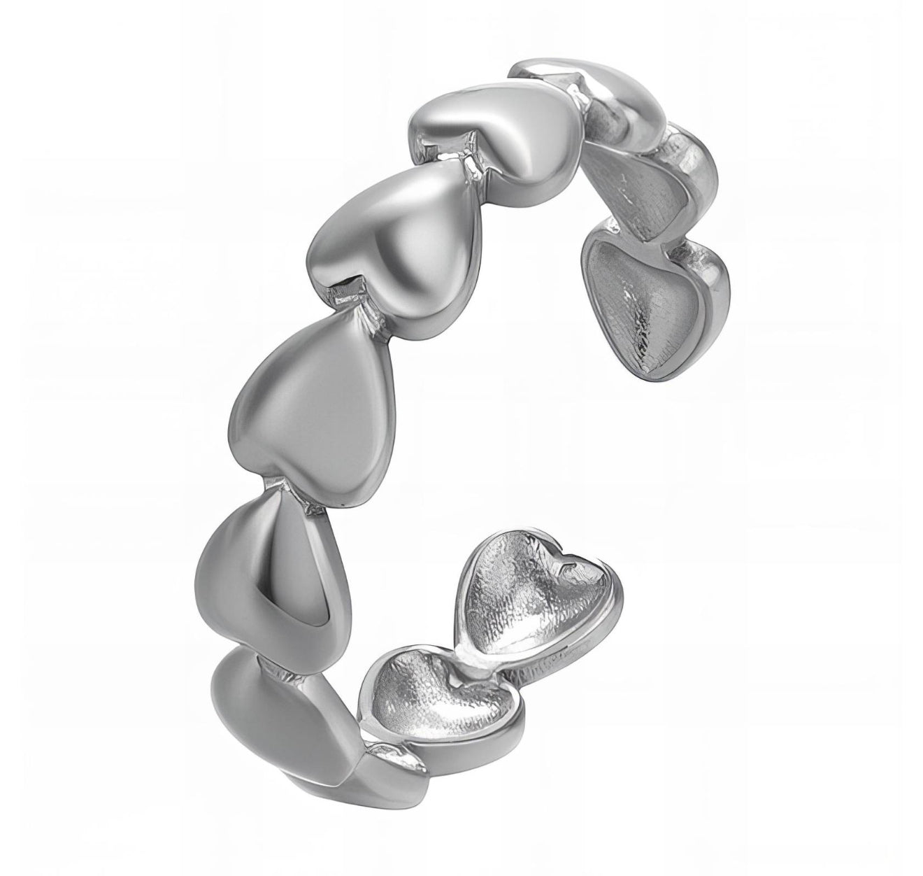 The Silver Wrapped Heart Band Ring