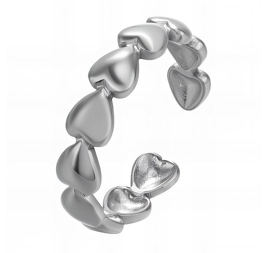 The Silver Wrapped Heart Band Ring