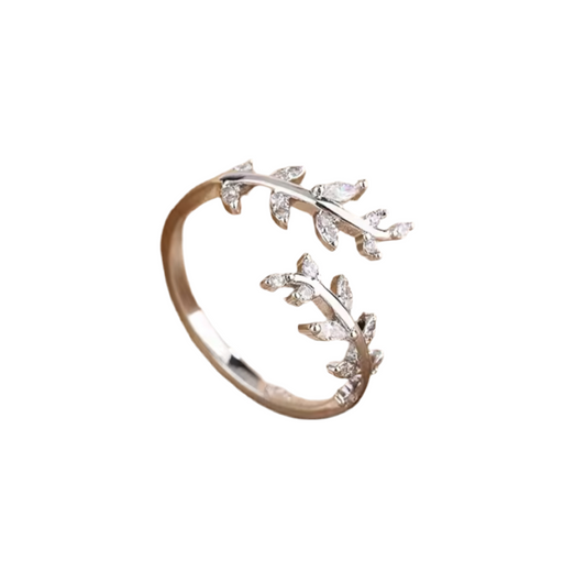 The Silver Floral Adjustable Ring