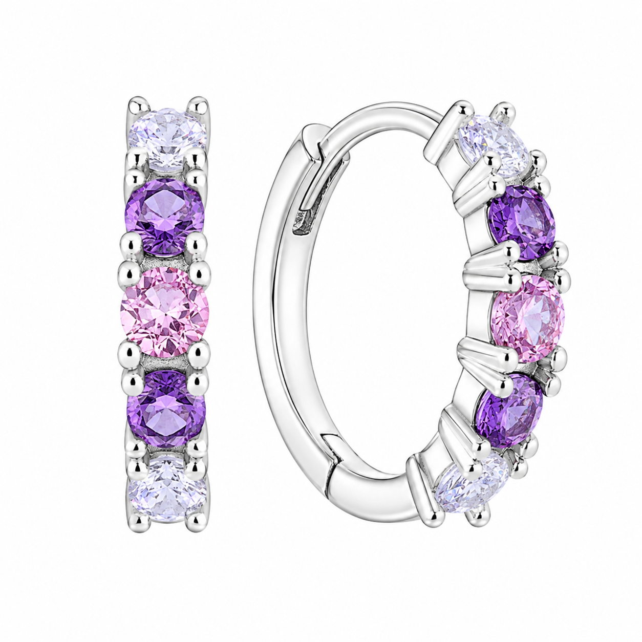 The Silver Sunset Sky Gemstone Hoops