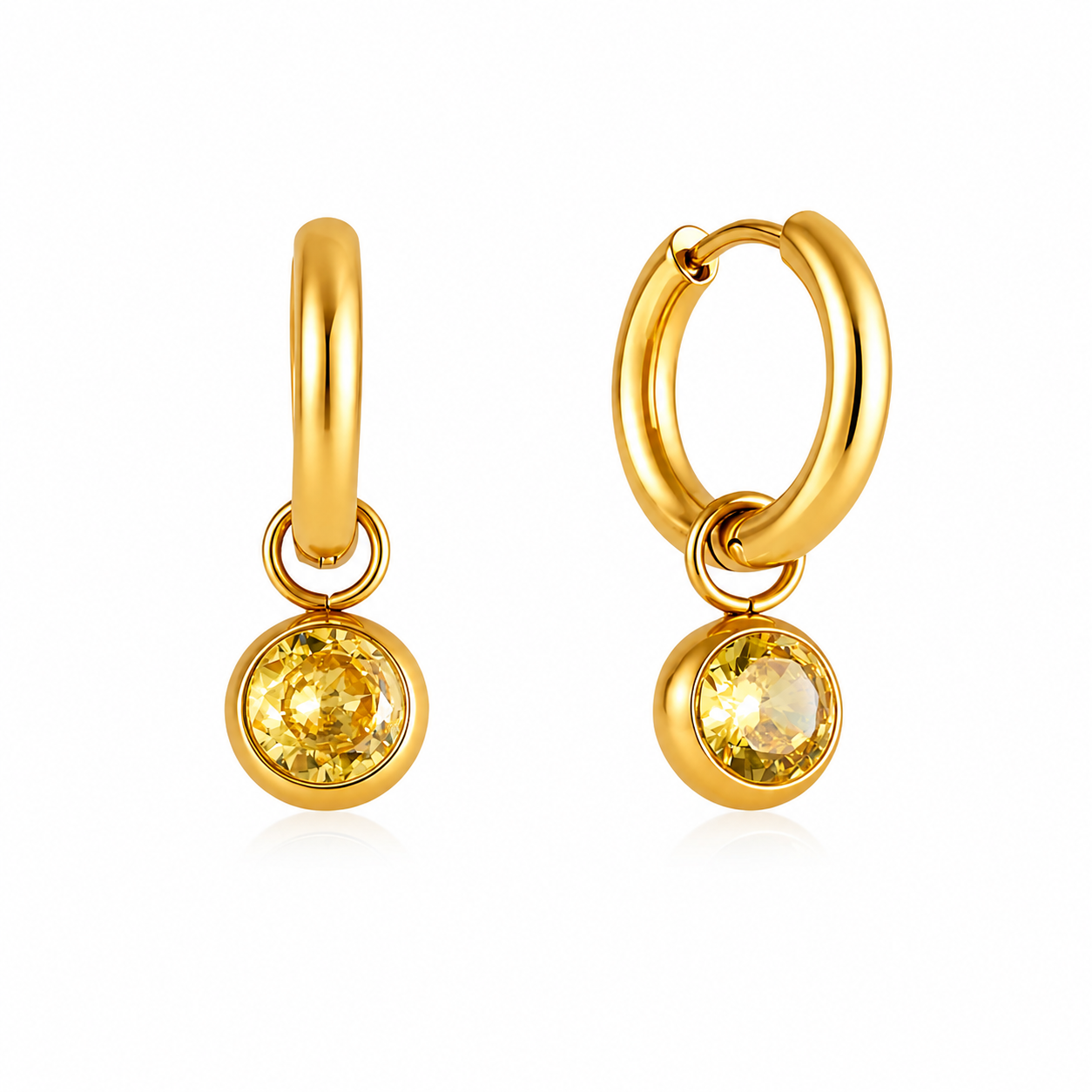 The Gold Avielle Gemstone Huggies